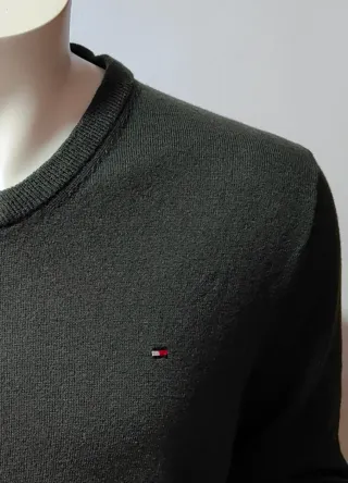Jersey* Tommy Hilfiger* XL Verde Oscuro 100% Lana