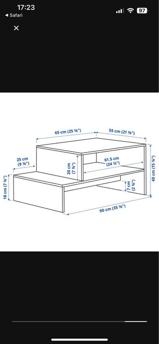 Mesa de centro IKEA madera oscura
