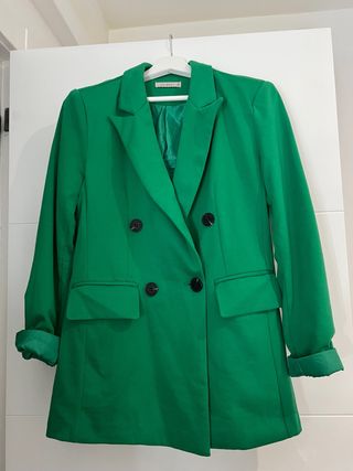 Americana verde doble abotonadura