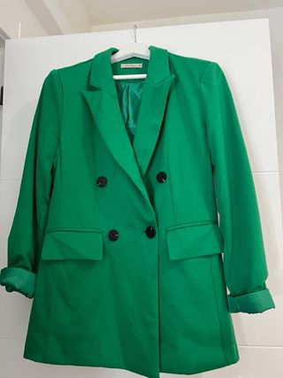 Americana verde doble abotonadura