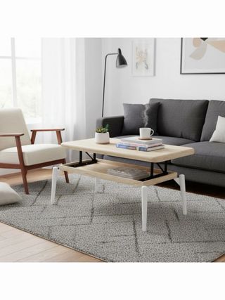 Mesa centro elevable Moon 120x60 cm con cristal