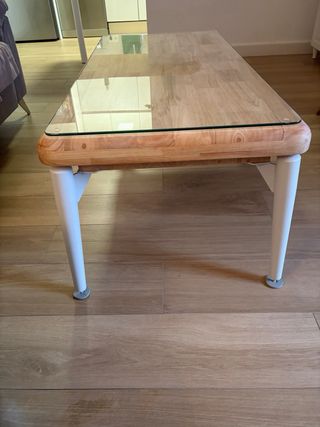 Mesa centro elevable Moon 120x60 cm con cristal