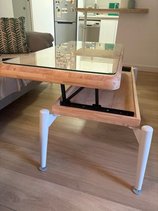 Mesa centro elevable Moon 120x60 cm con cristal