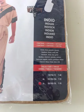 Disfraz Indio Fyasa Adulto Talla XL sin estrenar 