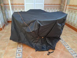 Conjunto mesa y sillas madera tropical