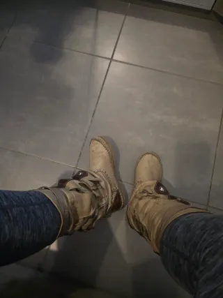 Indianini Stivali Beige vera pelle