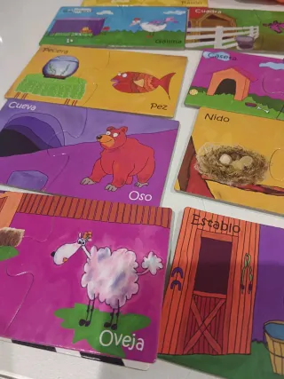 Puzzle ¿Dónde viven los animales? + Juguete León