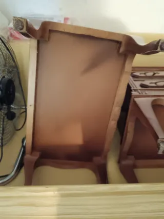 2 Mesitas de Noche Mármol y Madera