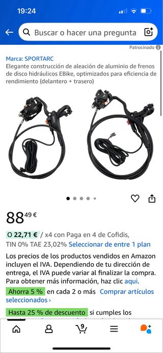 Frenos Disco Hidráulicos EBike XOD XD-E300