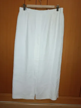 Falda larga vintage blanca