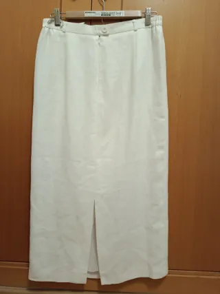 Falda larga vintage blanca
