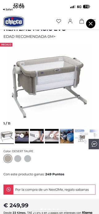 Cuna Chicco rosa nueva