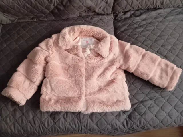 Chaqueta niña rosa pelo sintético