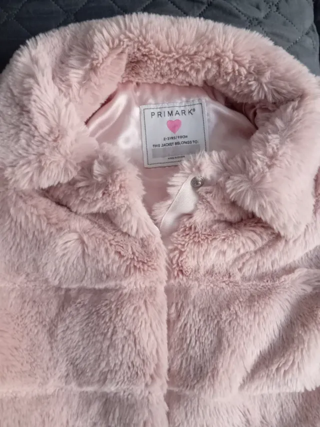 Chaqueta niña rosa pelo sintético