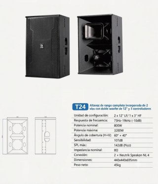Altavoces profesional Sandy T24N