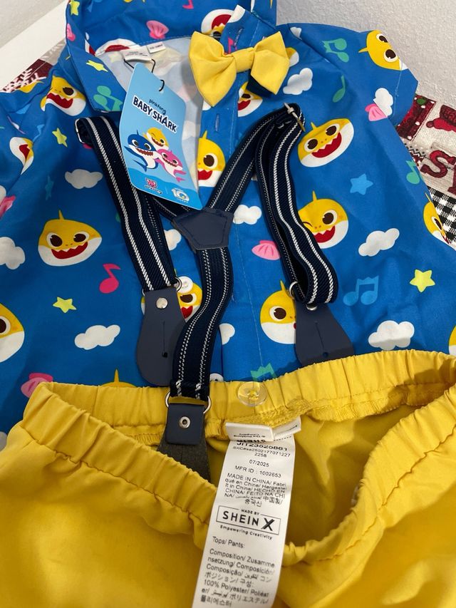 Conjunto Bebé Baby Shark Azul y Amarillo