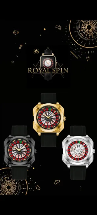 Reloj Royal Spin Ruleta Casino Oro/Plata/negro 