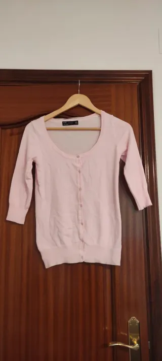 Chaqueta punto mujer rosa