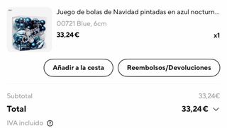 Árbol de Navidad Blanco con Decoración Azul y Plat