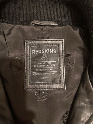 Cazadora Piel Redskins Negra