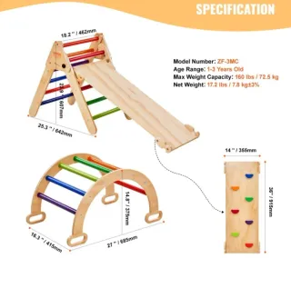 Juego Escalada 5 en 1 De Madera Para Niños #