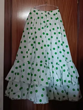 Falda flamenca lunares verde