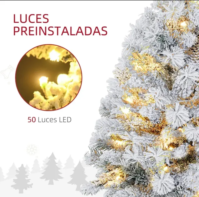 Árbol de Navidad con luces  blanco