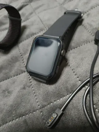 Smartwatch Nero con Caricatore e Cinturino