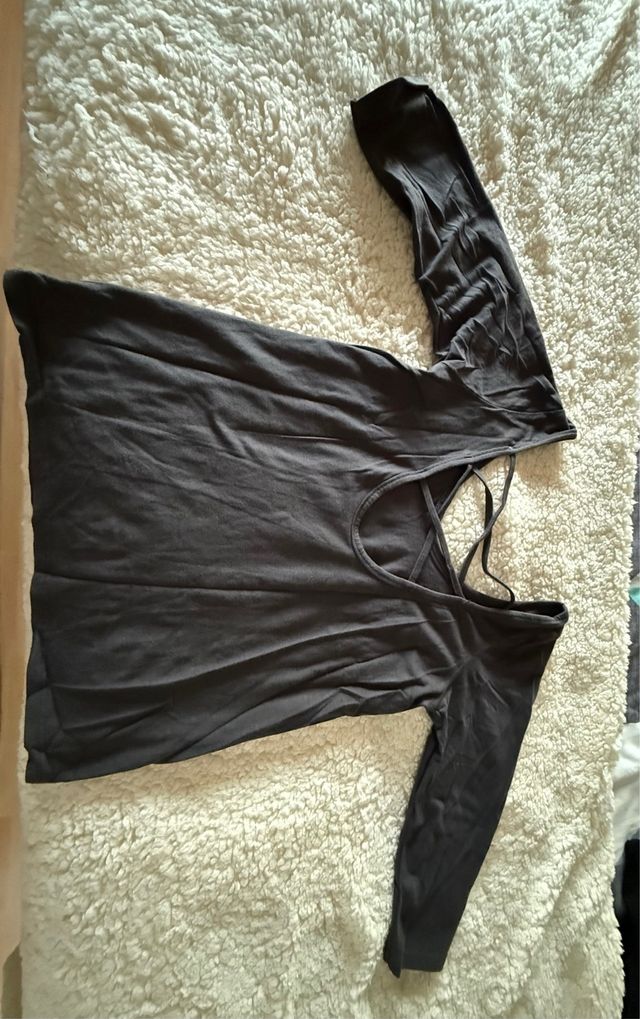 Camiseta gris oscuro manga larga Je t'adore