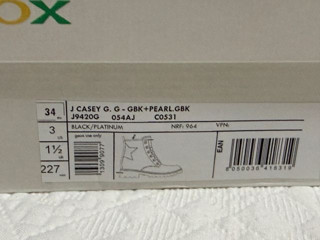 Botas niña negras Geox talla 34