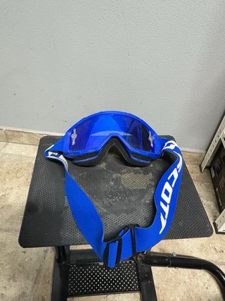 Casco Motocross Azul y Blanco Fox