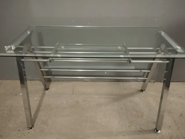 Escritorio cristal y acero