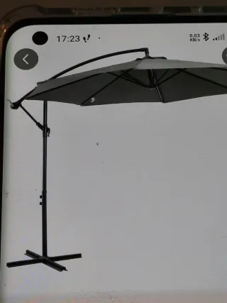 OCASION Parasol gris COMPLETO grande de 3 m.