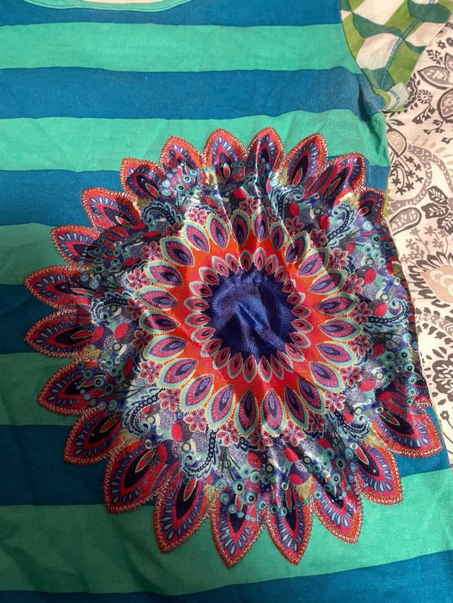 Camiseta Desigual niña rayas mariposa flor