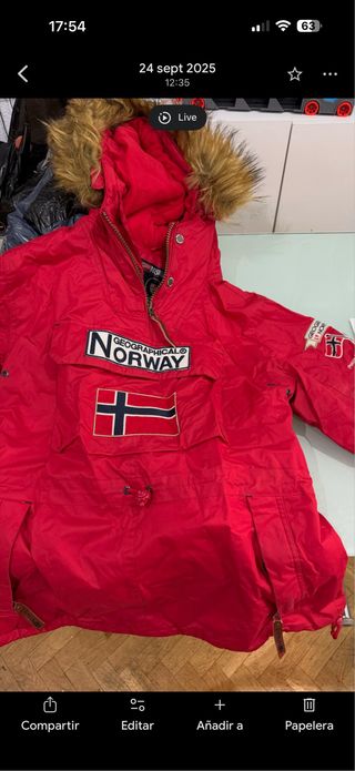 Abrigo Geographical Norway Rojo