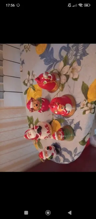 Pupazzi Natale Ceramica Appendibili