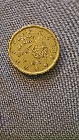 20 céntimos España 1999 exceso metal