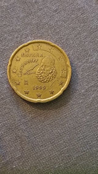 20 céntimos España 1999 exceso metal
