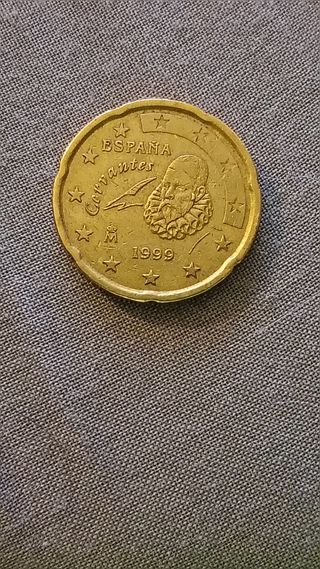 20 céntimos España 1999 exceso metal