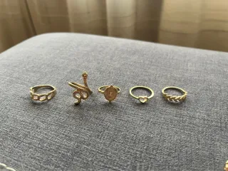 Pack 5 Anillos Dorados Ajustables