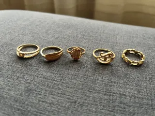 Pack 5 Anillos Dorados Ajustables