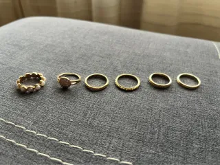 Pack 5 Anillos Dorados Ajustables