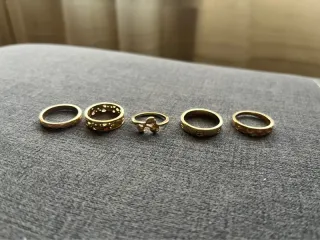 Pack 5 Anillos Dorados Ajustables