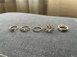 Pack 5 Anillos Dorados Ajustables