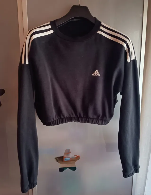 Sudadera Adidas Crop Top Negra