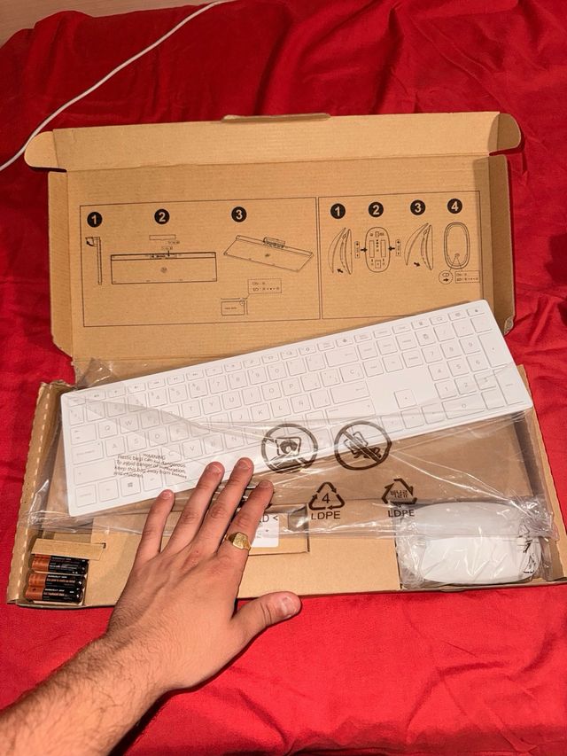 Teclado y Ratón HP Inalámbricos Blancos