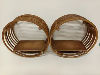 Estanterías vintage redondas de bambú