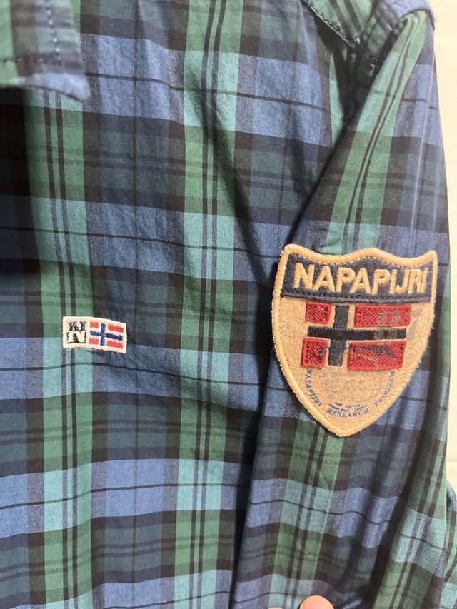 Camisa cuadros Napapijri azul y verde