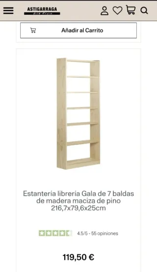 Estantería madera maciza Gala