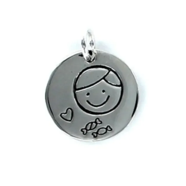 Medalla de plata con dibujo infantil